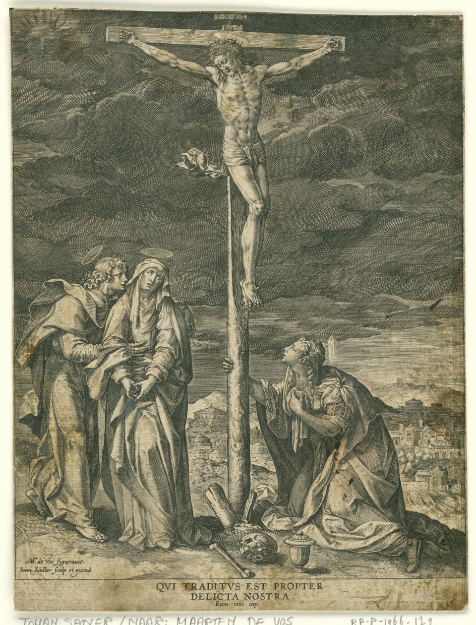 Christ on the Cross with Mary, John, and Mary Magdalene by Johann Sadeler (I)
