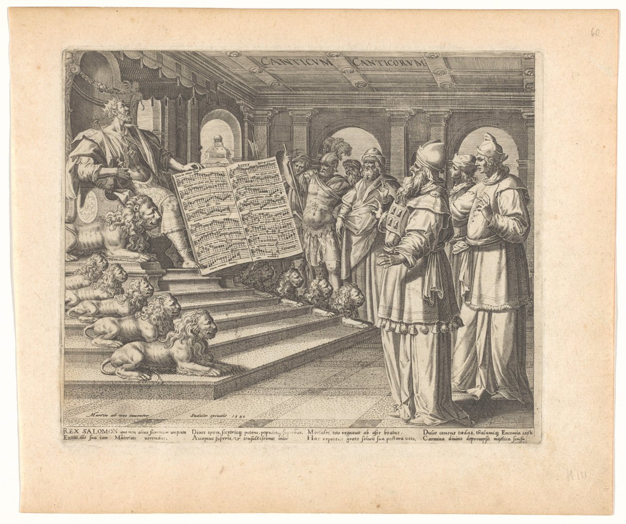 Motet Print and Title Page with Solomon as Composer of the Song of Songs (Canticum Canticorum) by Johann Sadeler (I)