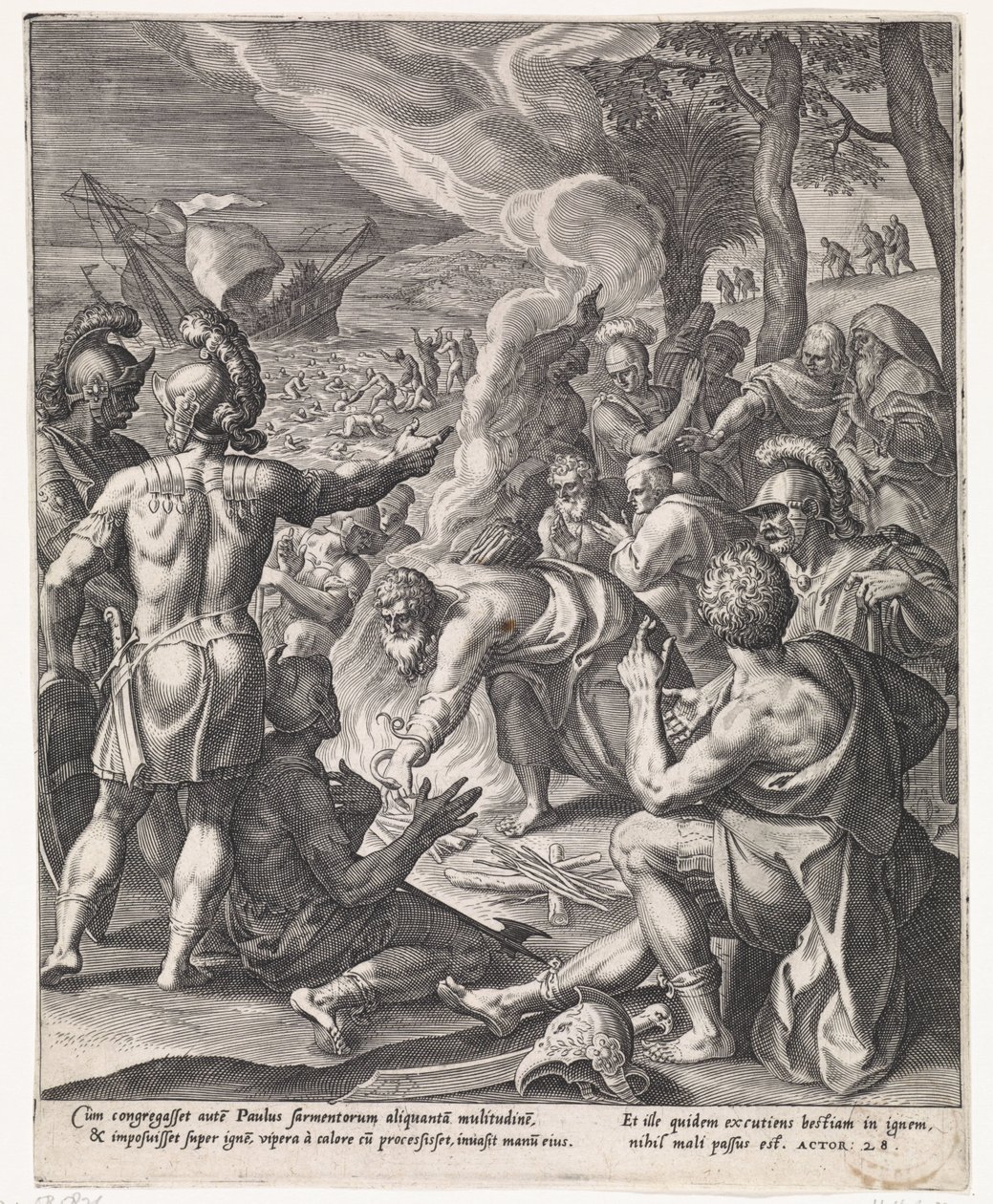 Paul on Malta by Johann Sadeler (I)