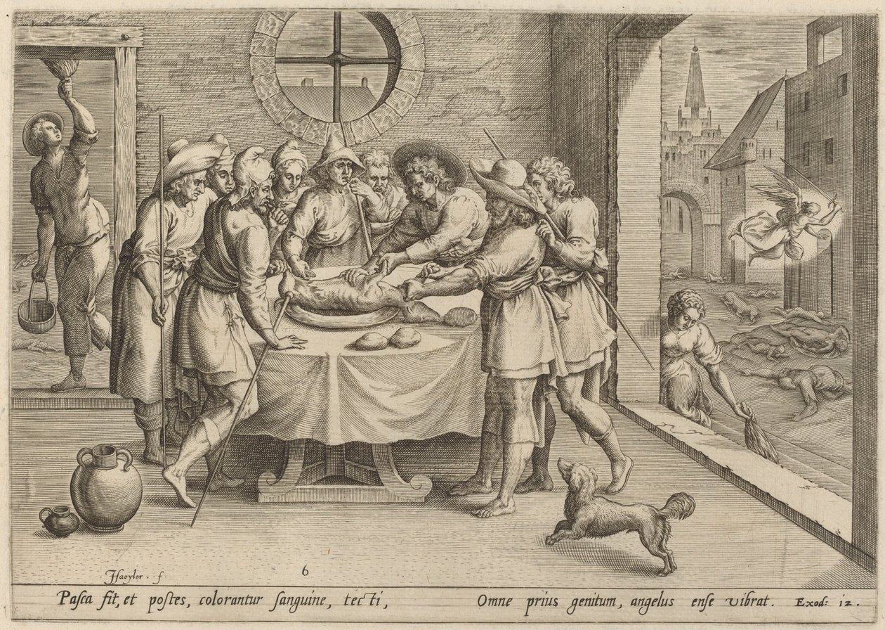 Preparation for the Passover by Johann Sadeler I