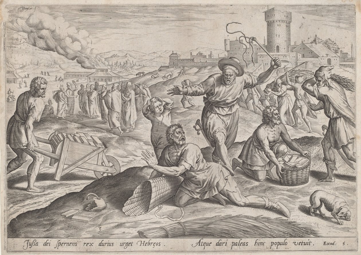 The Taskmaster of the Pharaoh Beating the Israelites by Johann Sadeler I
