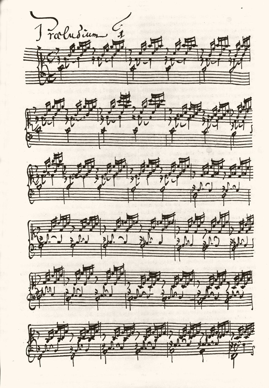 Page of a sheet music for Johann Sebastian Bach by Johann Sebastian Bach