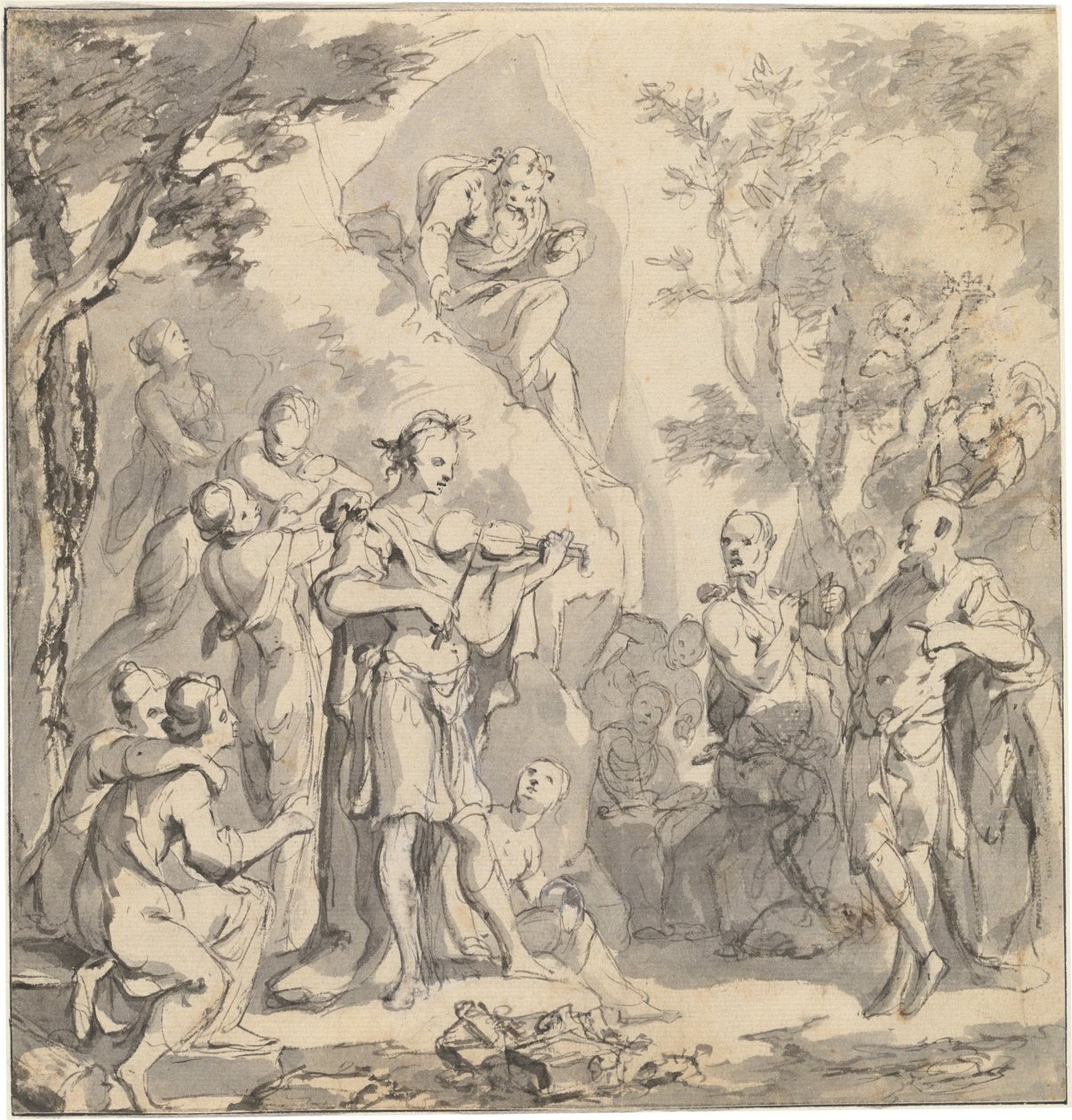 The Contest between Apollo and Pan before King Midas by Johann Spillenberger
