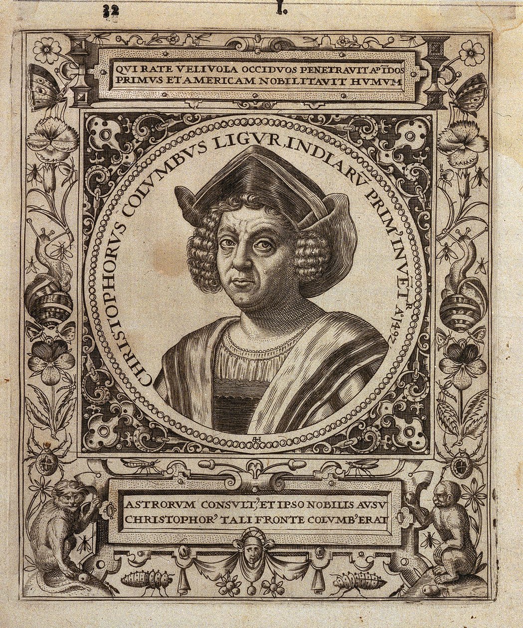 Portrait of Christopher Columbus by Johann Theodor de Bry