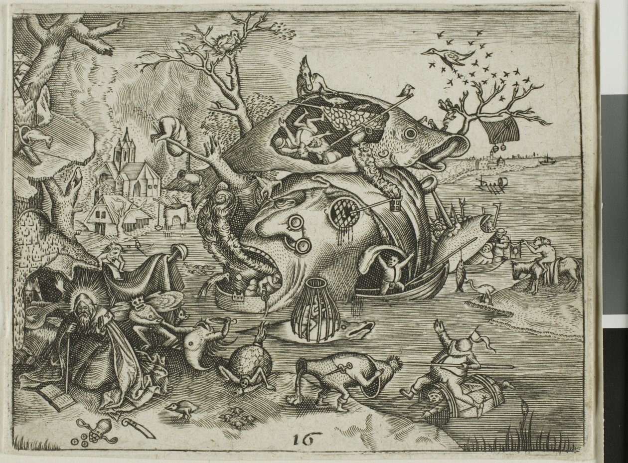 The Temptation of Saint Anthony, plate 16 from the Emblemata Secularia by Johann Theodor de Bry
