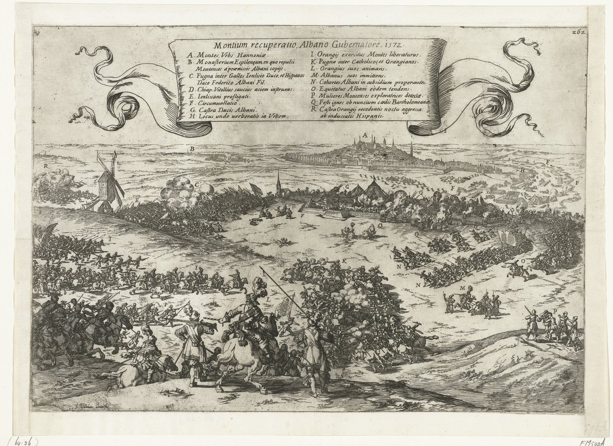 Alva Besieges Bergen in Hainaut, 1572 by Johann Wilhelm Baur
