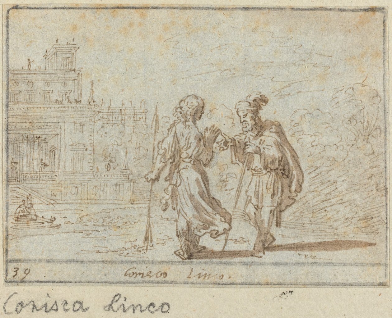 Corisca and Linco by Johann Wilhelm Baur