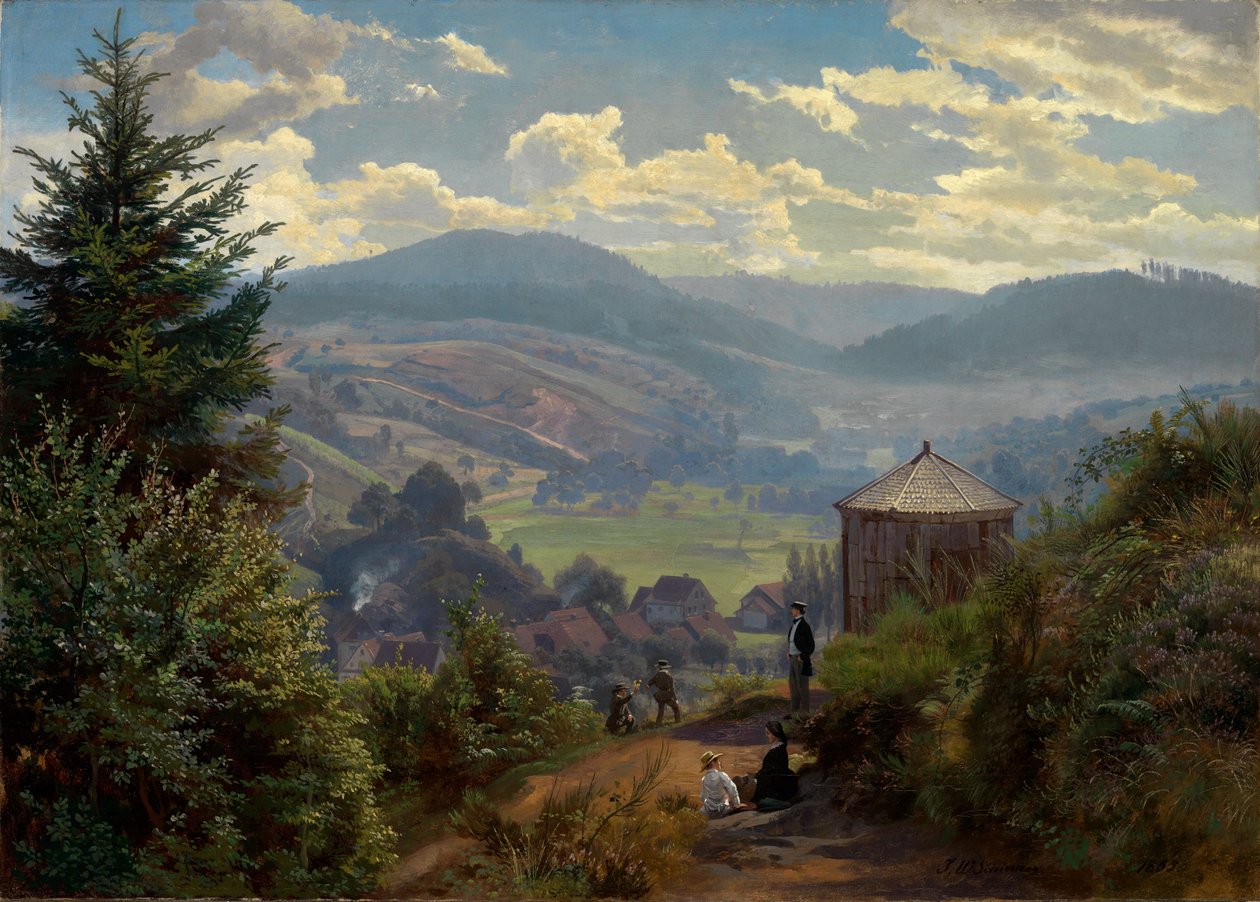 The Oberbeuern Valley from Cäcilienberg, Morning by Johann Wilhelm Schirmer