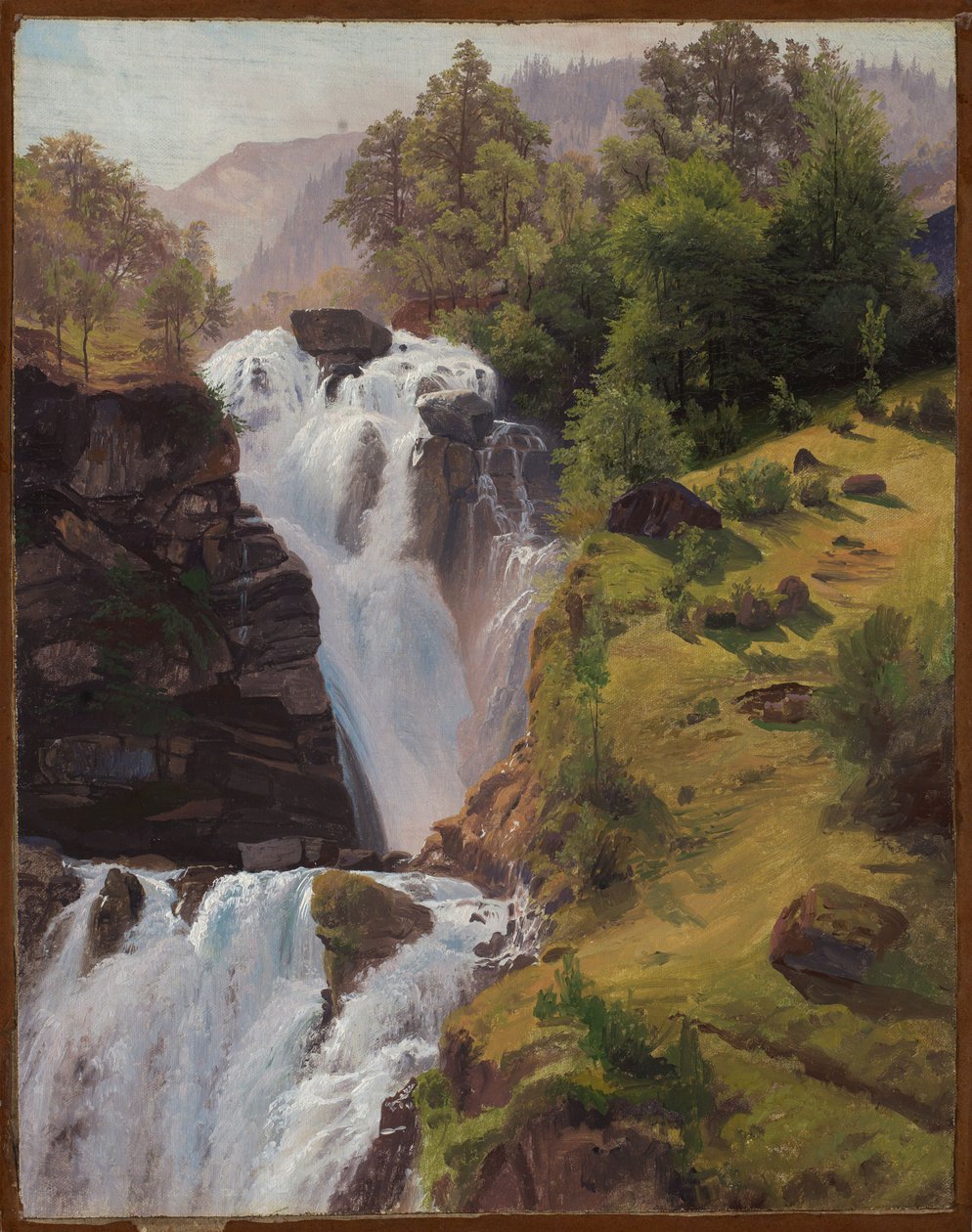The Reichenbach Falls near Meiringen by Johann Wilhelm Schirmer