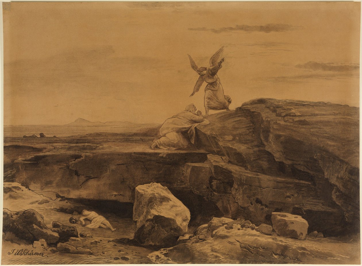 The Rescue of Hagar (Genesis 21:17) by Johann Wilhelm Schirmer