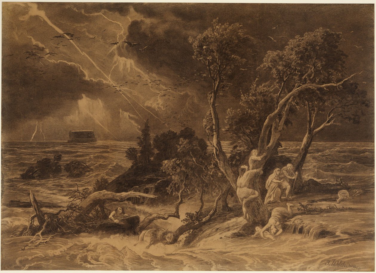 The Flood (Genesis 7:23) by Johann Wilhelm Schirmer