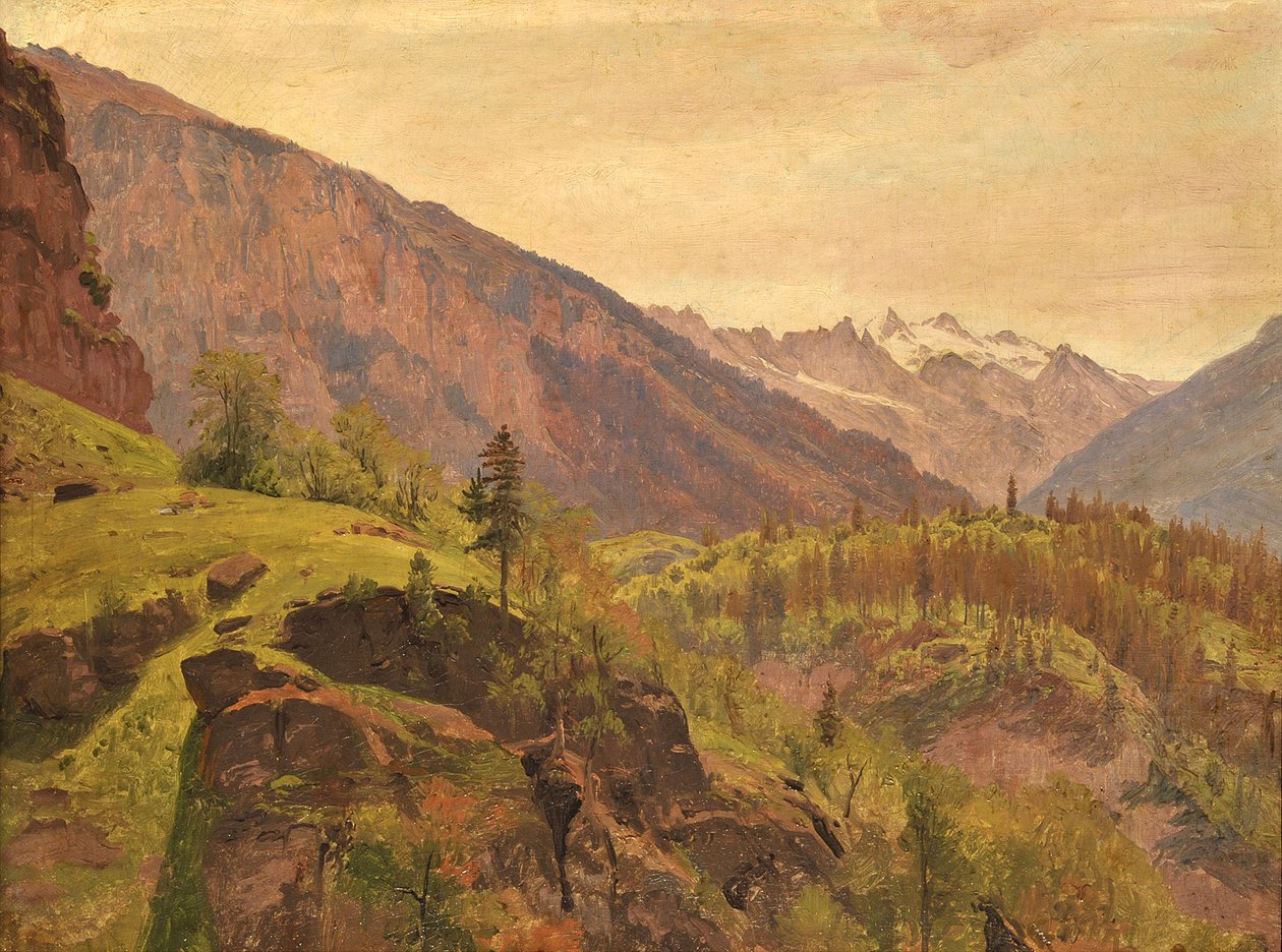 Swiss Mountain Landscape by Johann Wilhelm Schirmer
