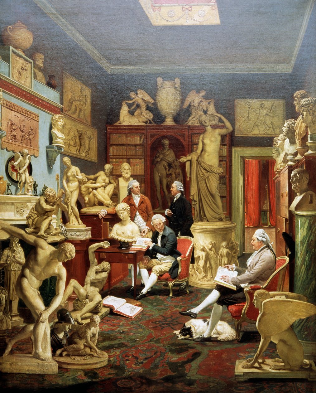 Charles Townley in his sculpture gallery, Park Street, London 1782, painting by Johann Zoffany (1733-1810) by Johann Zoffany