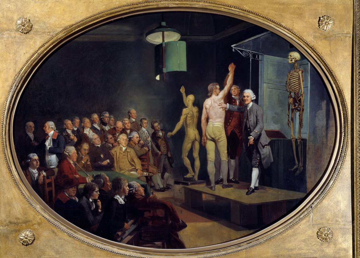 Lecture by William Hunter, Scottish Anatomist at the Royal Academy by Johann Zoffany