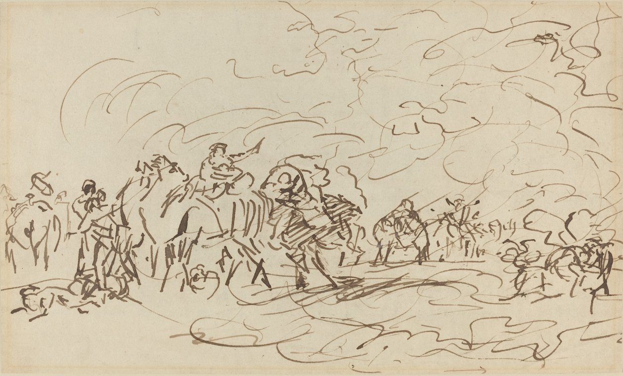 Sandstorm in the Desert Overtaking a Caravan by Johann Zoffany