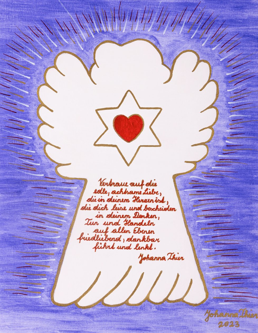 The Angel with the Rosenthal Peace Star by Johanna Thier