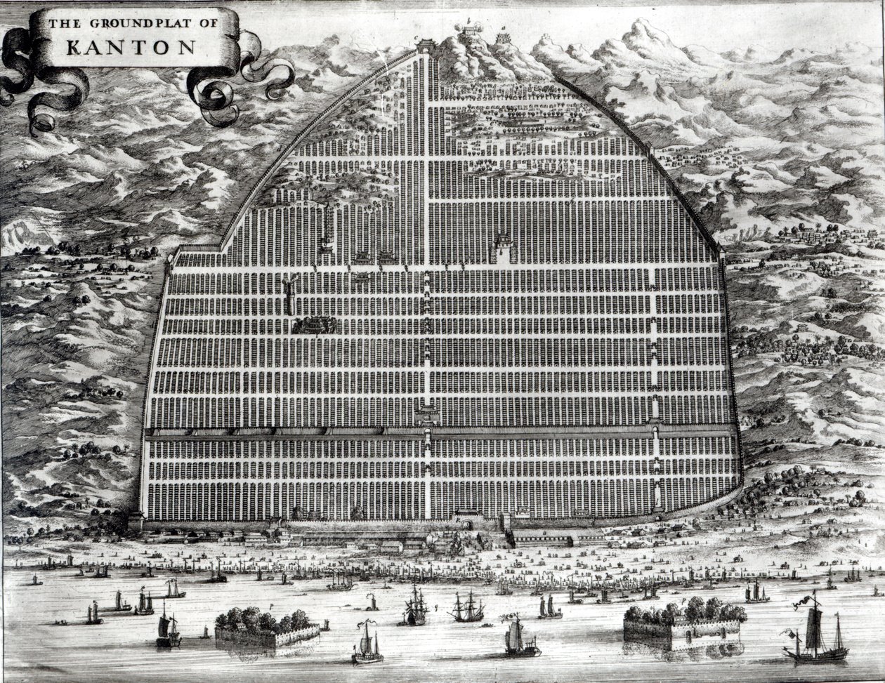 Ground Plan of Canton, China by Johannes Nieuhoff