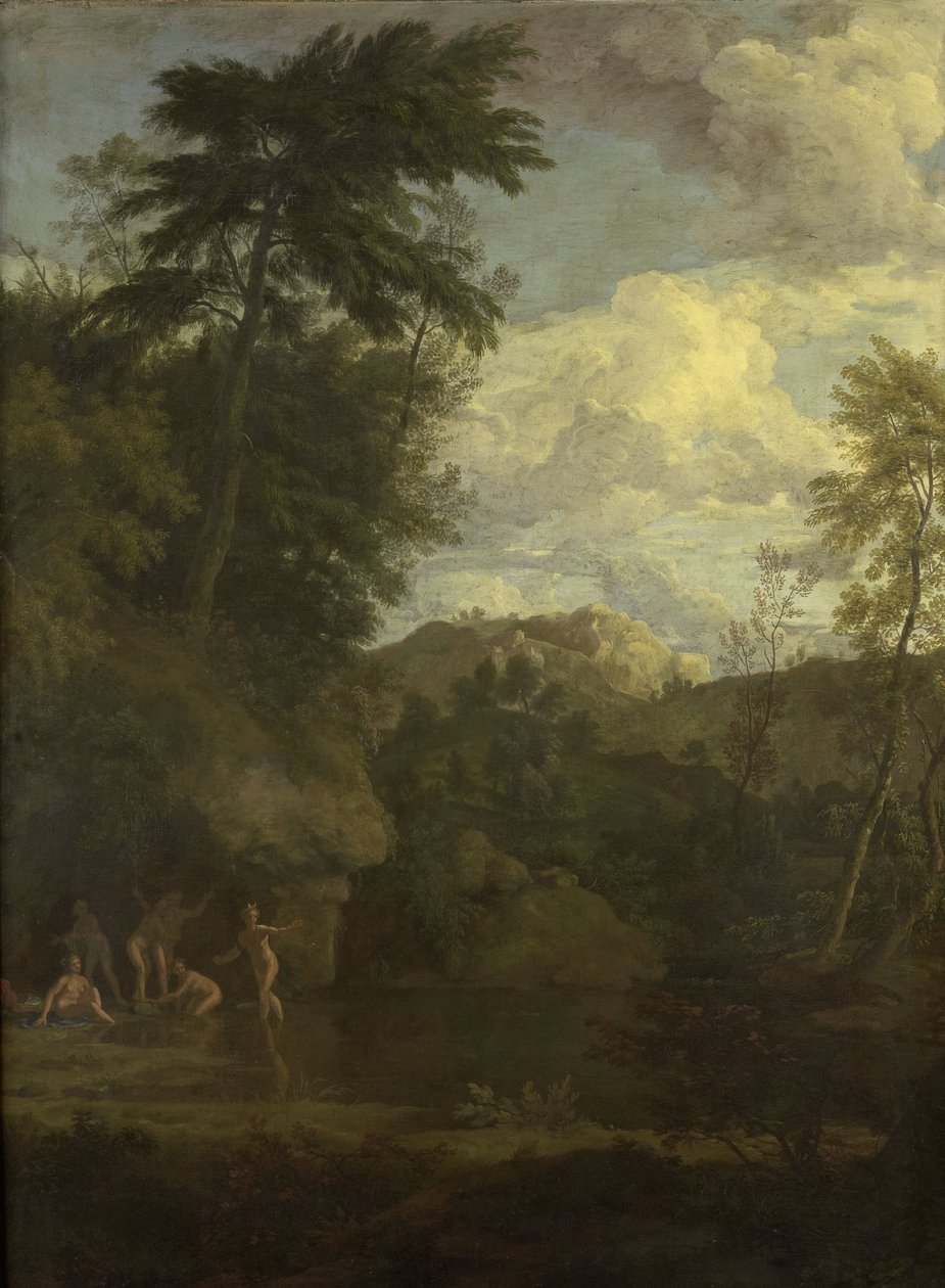 Arcadian Landscape with Diana Bathing by Johannes (1646-c.1726) Glauber
