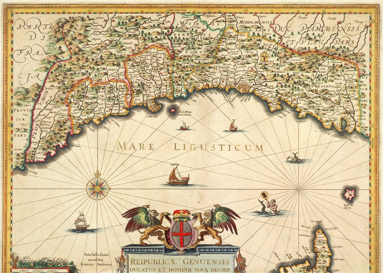 Genoa Republic Map by Johannes Baptista Vrints