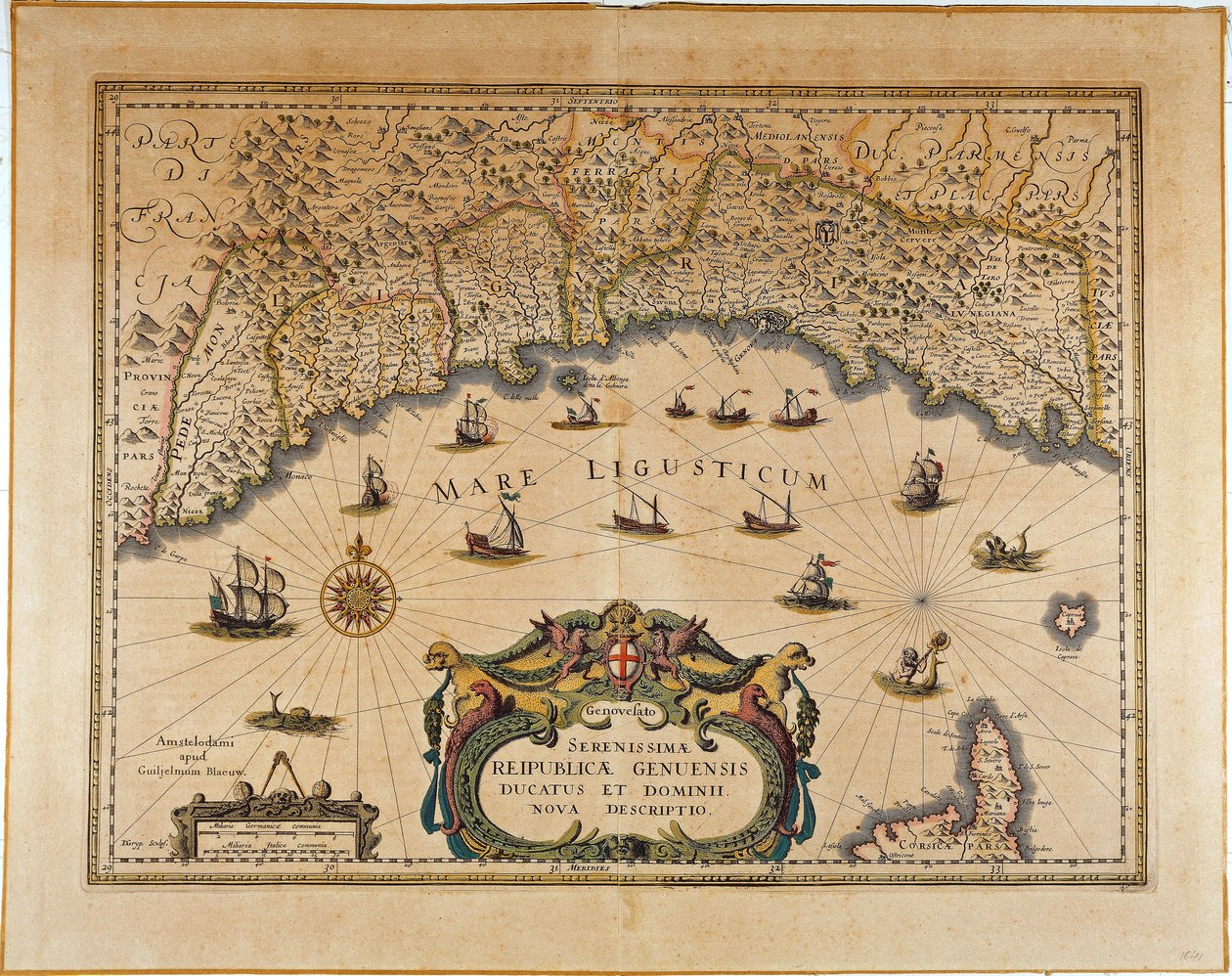 Republic of Genoa, Map by Jan Baptist Vrients, Copper engraving by Johannes Baptista Vrints