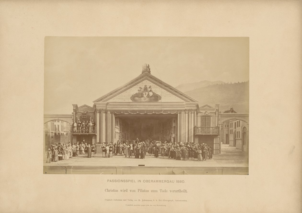 Passion Play of Ober-Ammergau - Christ is Condemned to Death by Pilate by Johannes Bernhard