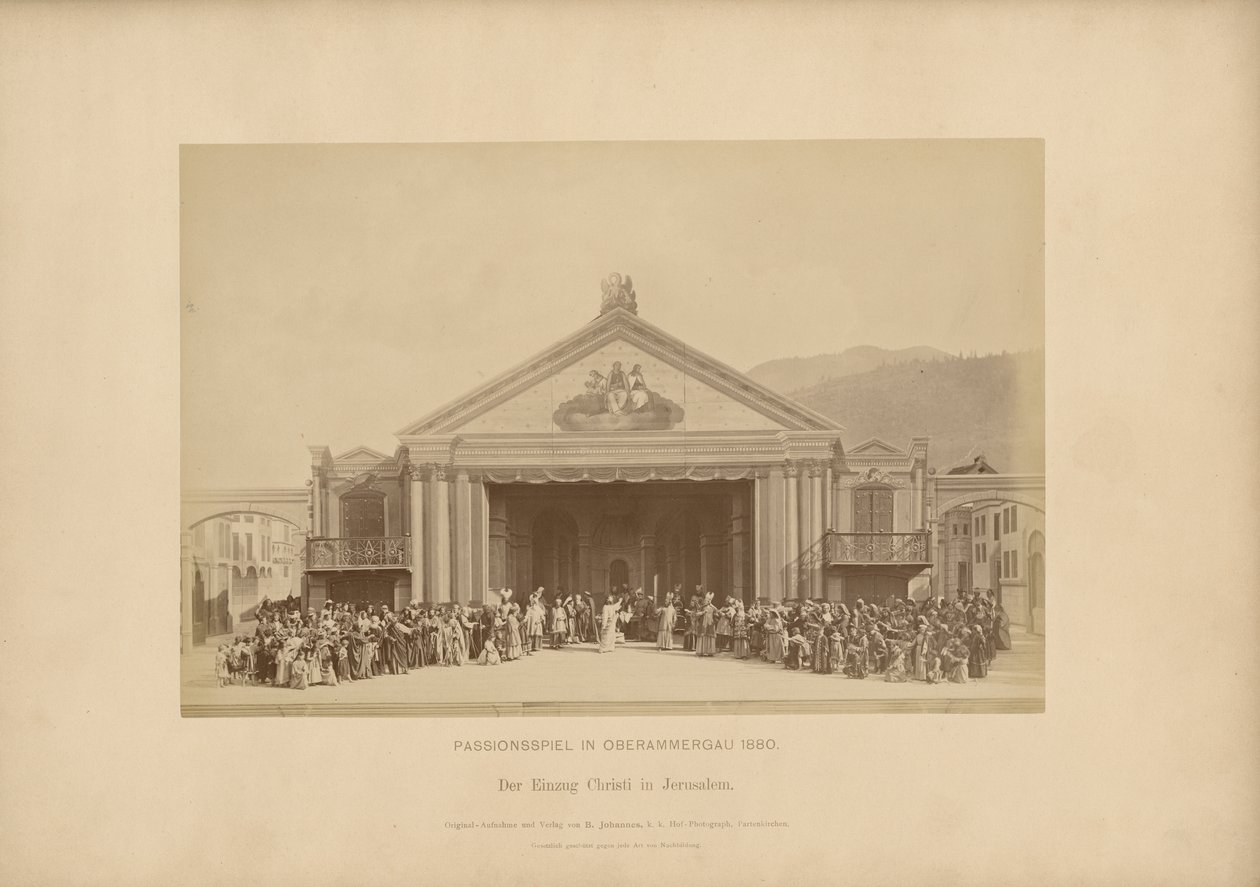 Passion Play of Ober-Ammergau - The Entry of Christ into Jerusalem by Johannes Bernhard