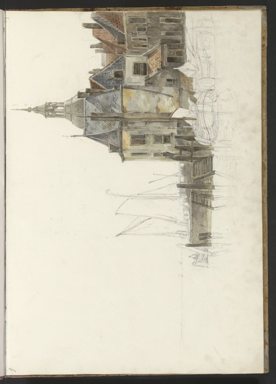 Quay Near the Groothoofdspoort in Dordrecht by Johannes Christiaan Schotel