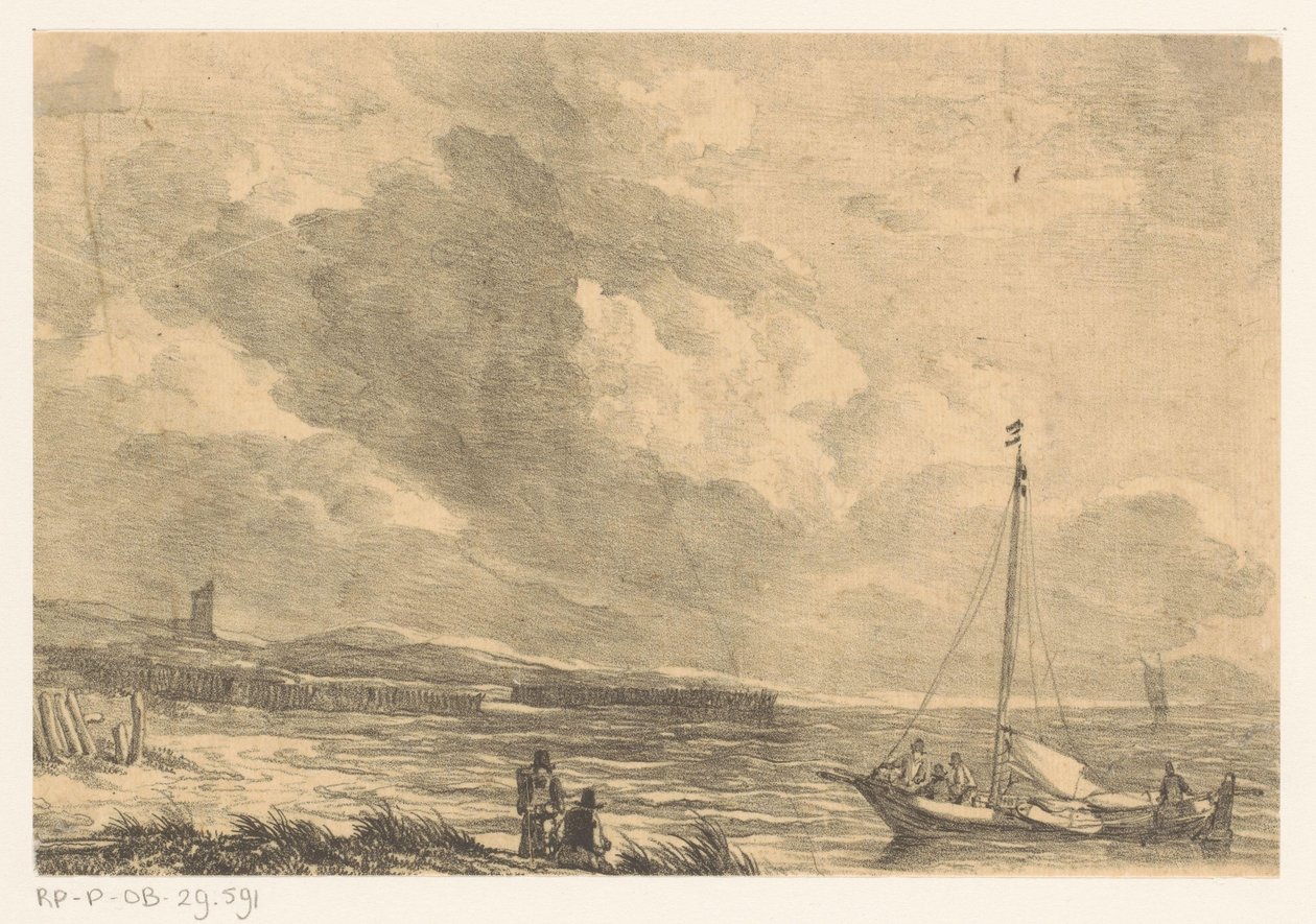 Sailboat Docking by Johannes Christiaan Schotel