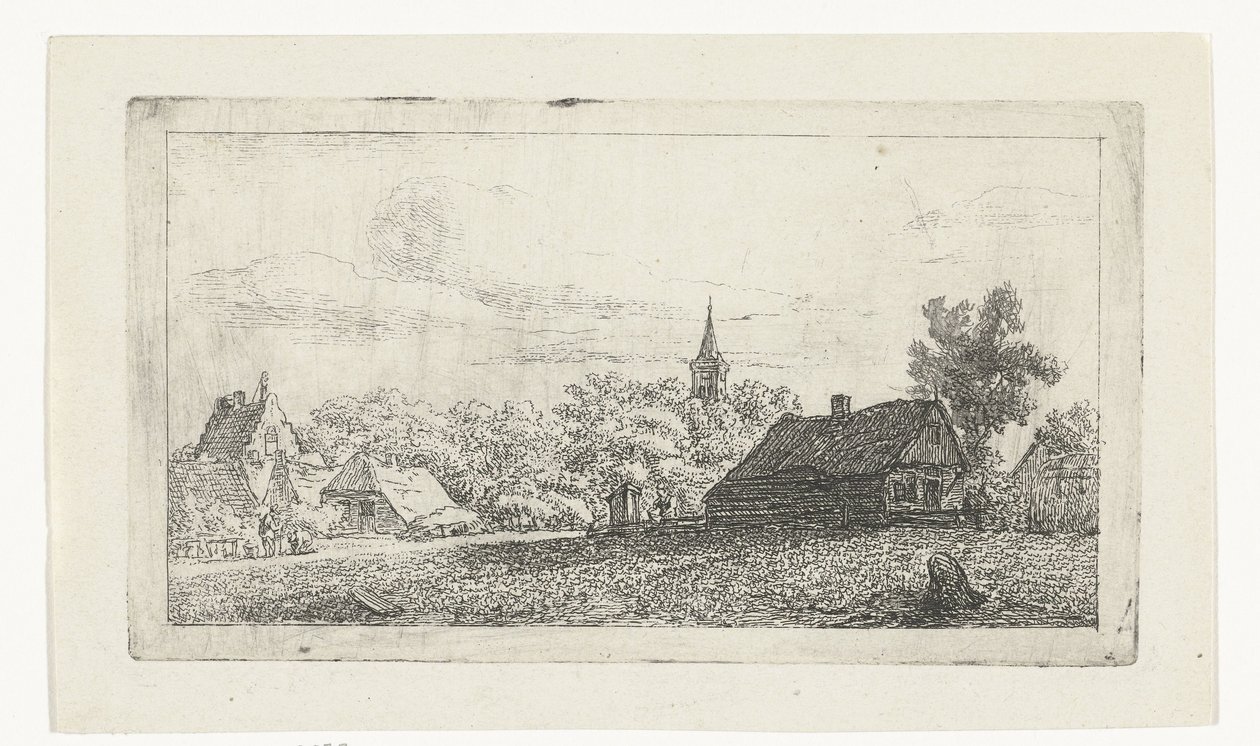 Village View with Church Tower Among Trees by Johannes Franciscus Christ