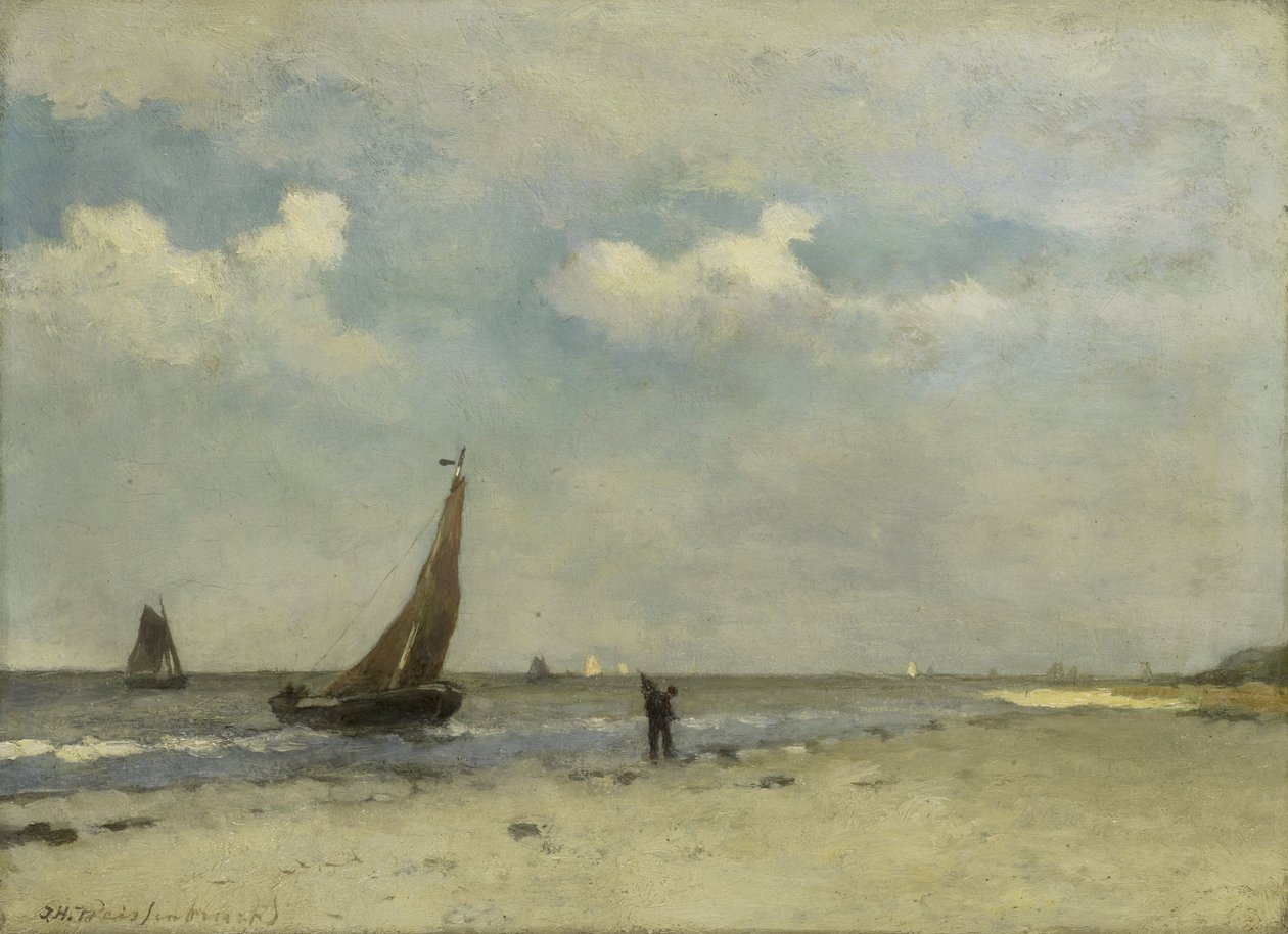 Beach Scene by Johannes Hendrik Weissenbruch