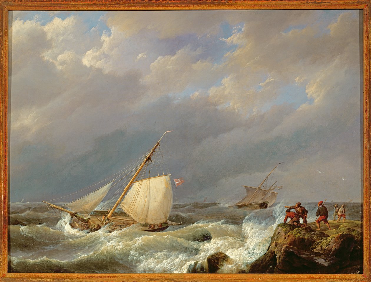 Vessels on a Lee Shore in a Gale of Wind, 1844 by Johannes Hermann Barend Koekkoek