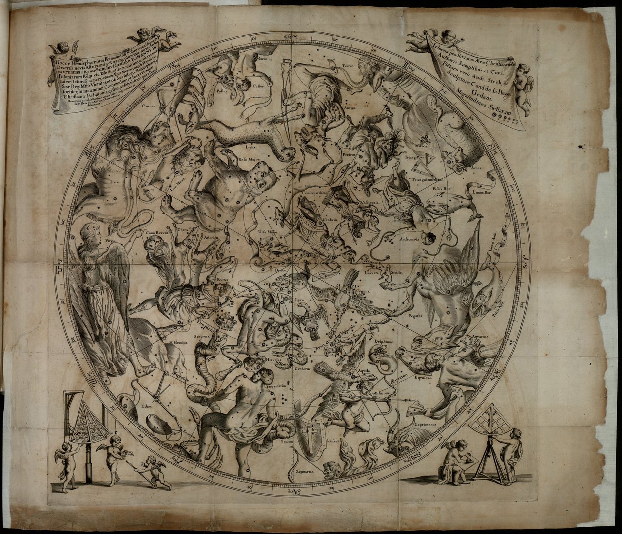 Table of the Constellation of the Northern Hemisphere Firmamentum Sobiescianumsive Uranographia by Johannes Hevelius