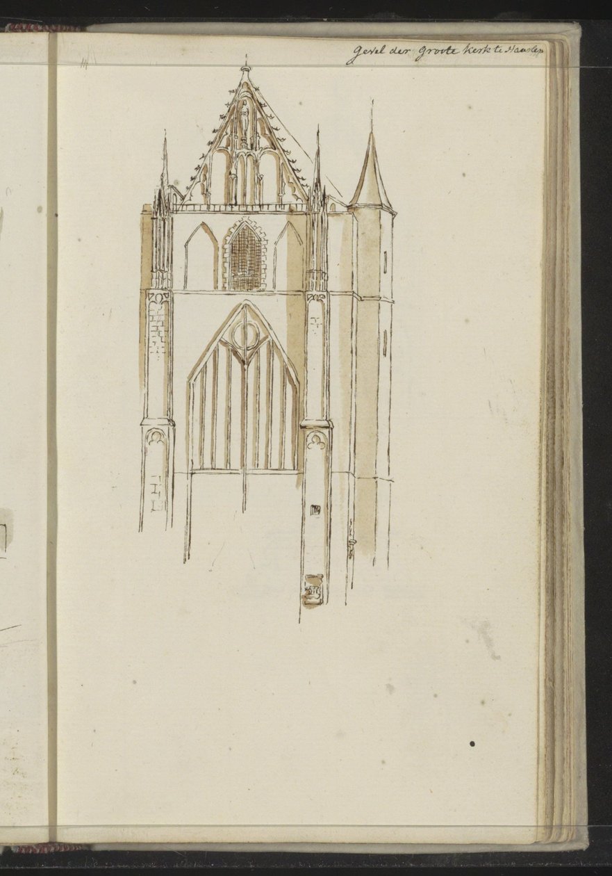 Facade of the Grote Kerk in Haarlem by Johannes Huibert Prins