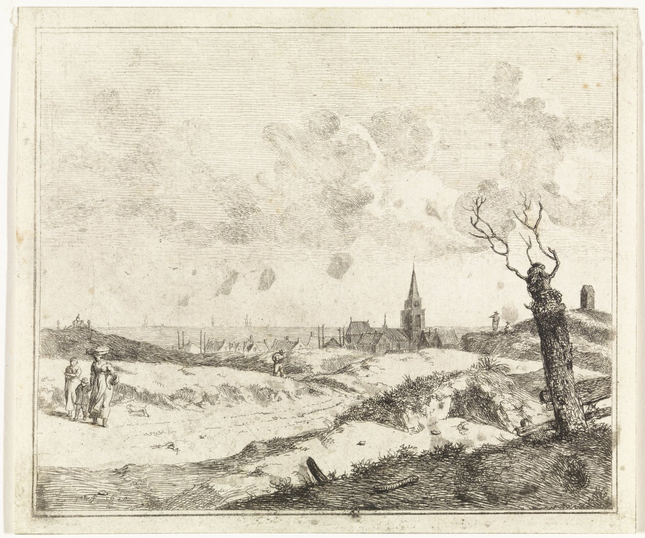 View of a Village by the Sea by Johannes Huibert Prins