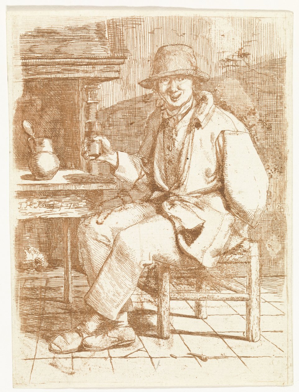 Laughing Man with Glass in Hand by Johannes Huibert Prins