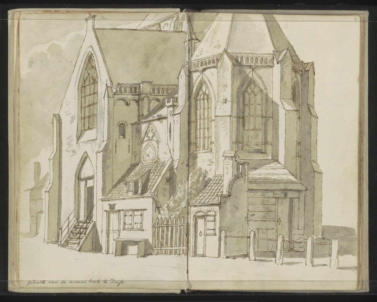 Side View of the Nieuwe Kerk in Delft by Johannes Huibert Prins