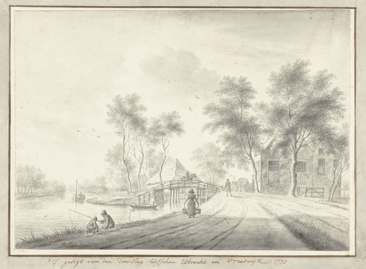 View of the Canal Between Utrecht and Vreeswijk by Johannes Janson