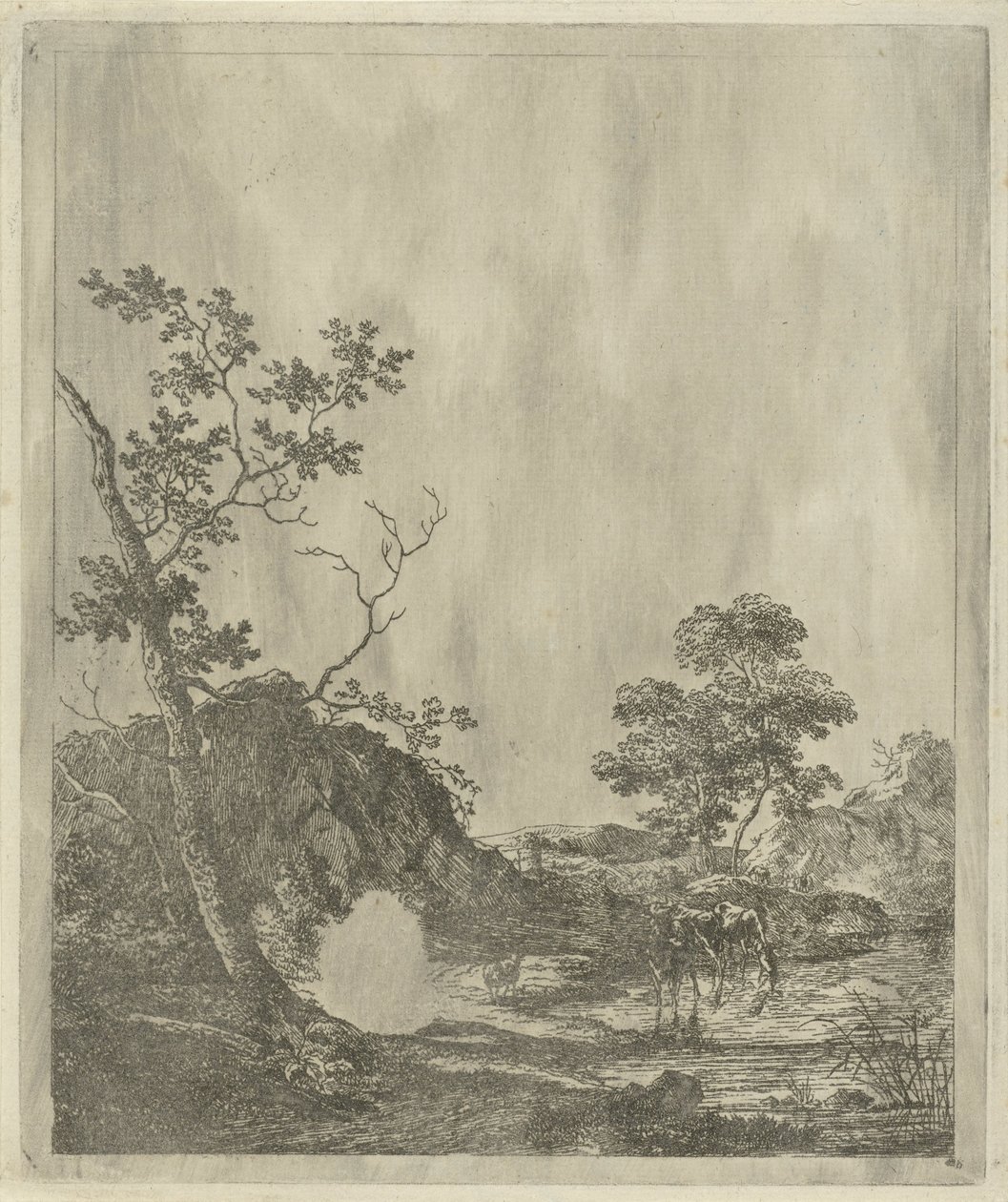 Landscape with Cattle in River by Johannes Janson