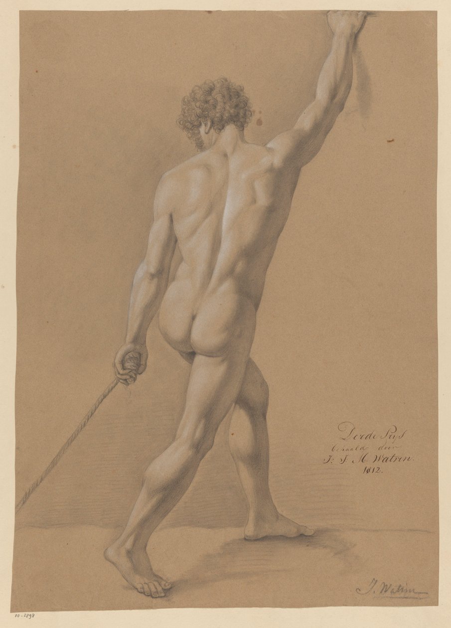 Standing Male Nude, Seen from the Back (3rd Prize 1812) by Johannes Joseph Maria Watrin