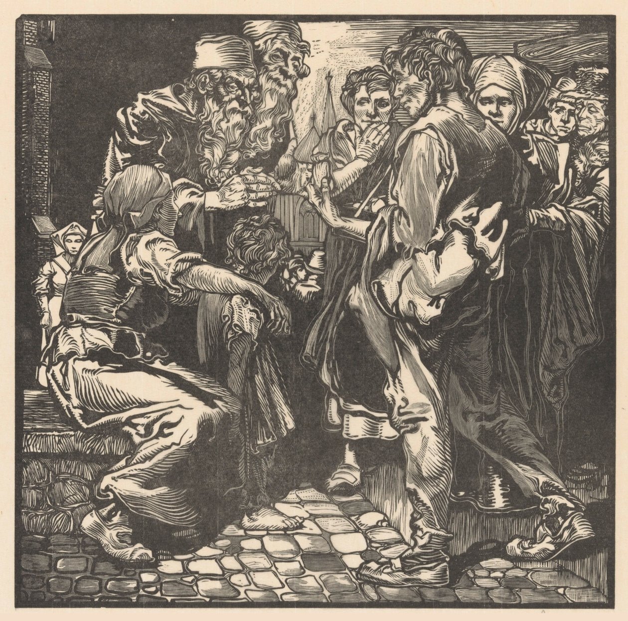 Man with Money Bag by Johannes Josephus Aarts (signed by artist)