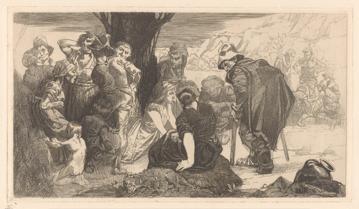 Men, Women, and Children by a Tree by Johannes Josephus Aarts