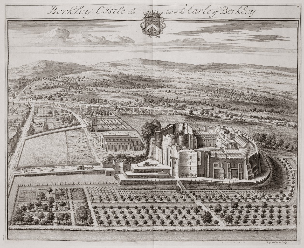 Berkeley Castle, Seat of the Earl of Berkeley by Johannes Kip