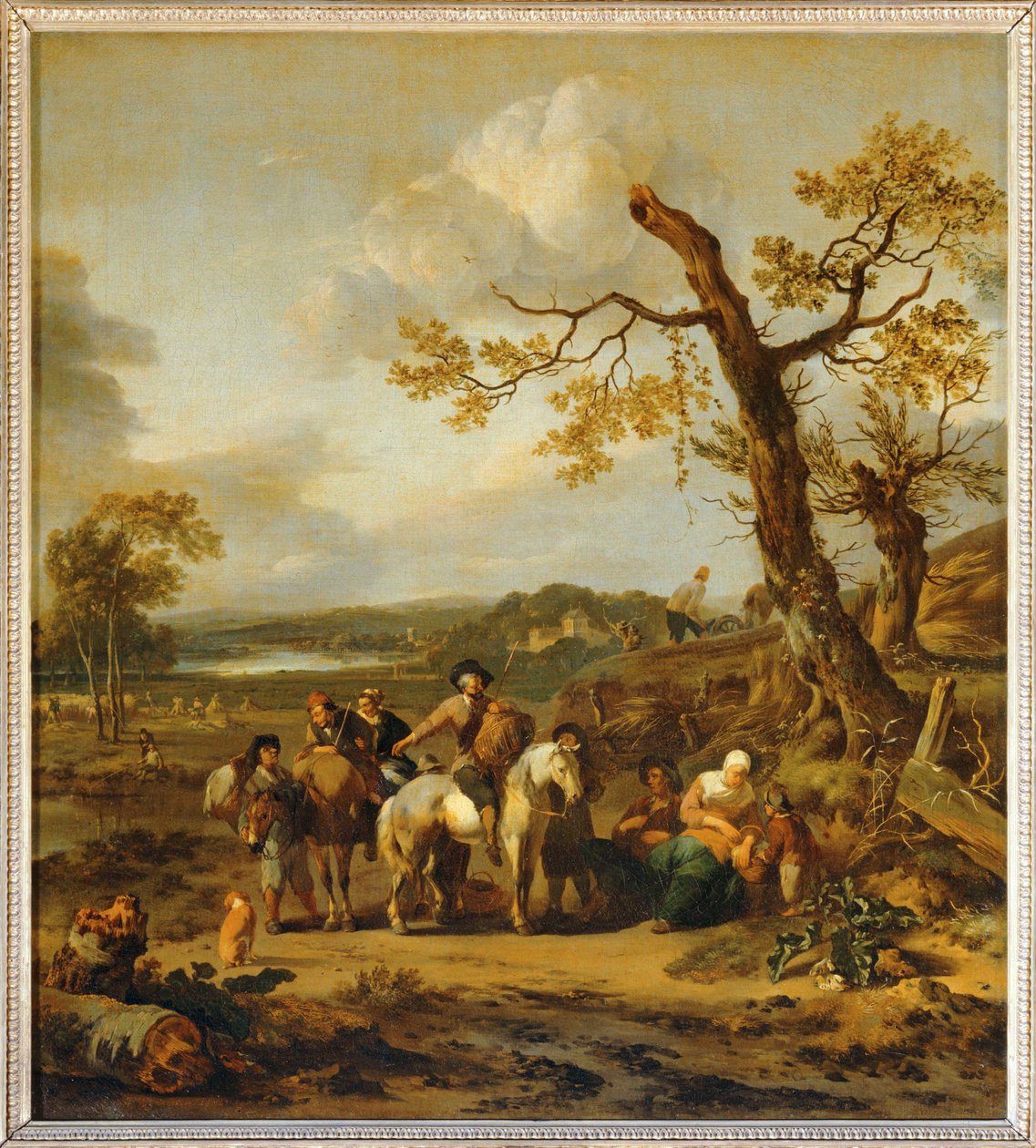 Farmers resting on their way to the market by Johannes Lingelbach