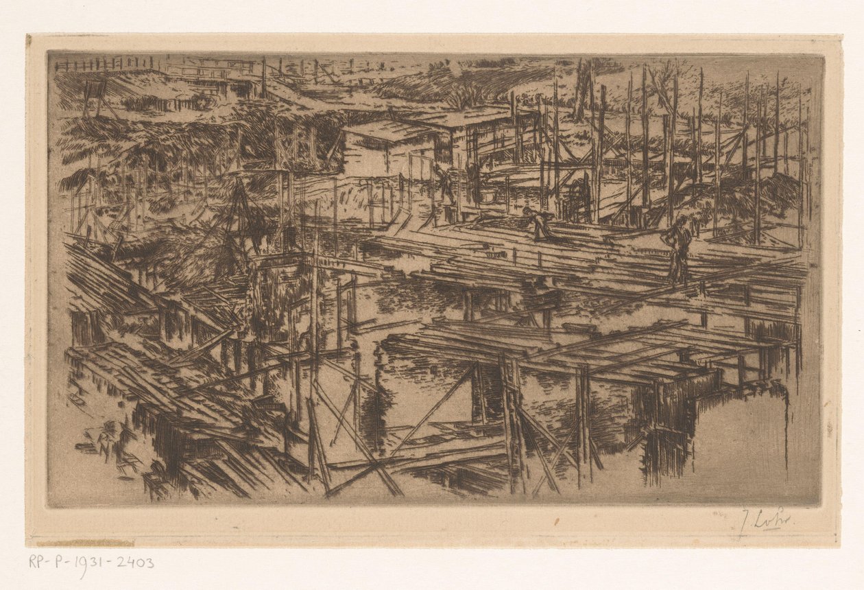 Construction Site with Scaffolding by Johannes Löhr