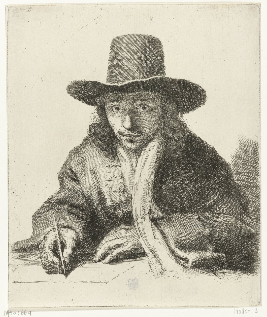 Self-Portrait of Johannes Lutma, Drawing by Johannes  Lutma