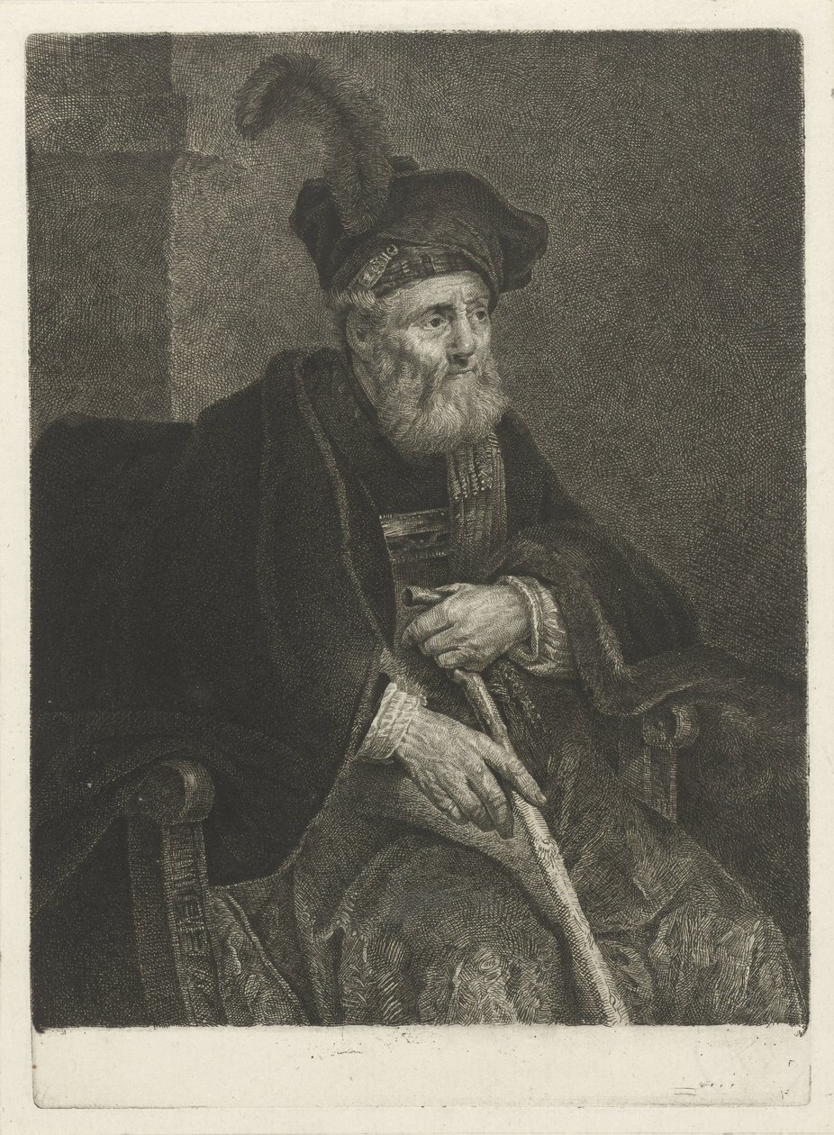 Portrait of an Unknown Old Man in a Chair by Johannes Pieter de Frey