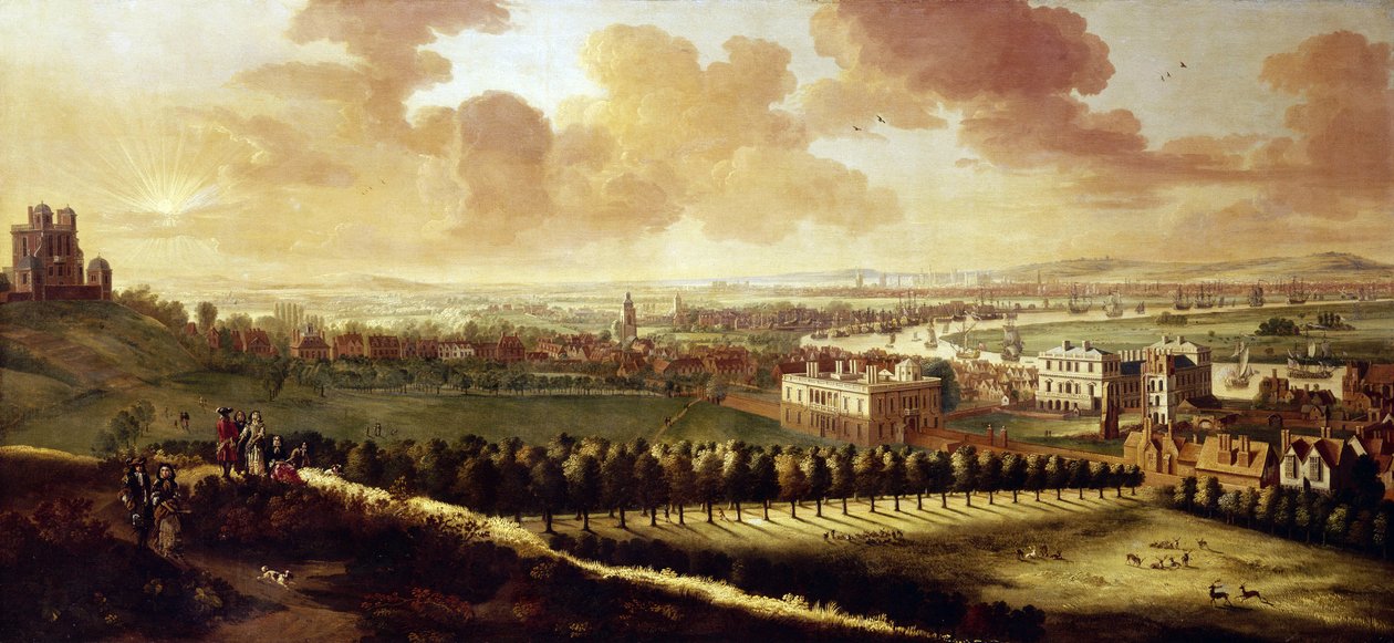 View of Greenwich and London, c.1680, with the Royal Observatory on the Left by Johannes Vorsterman