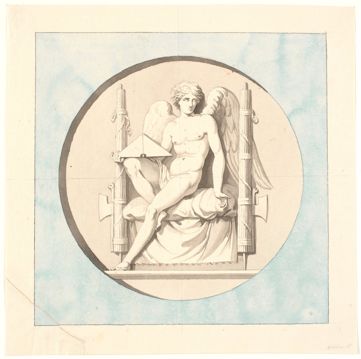 The Genius of Justice. Drawing for the Marble Relief on the Liberty Column by Johannes Wiedewelt