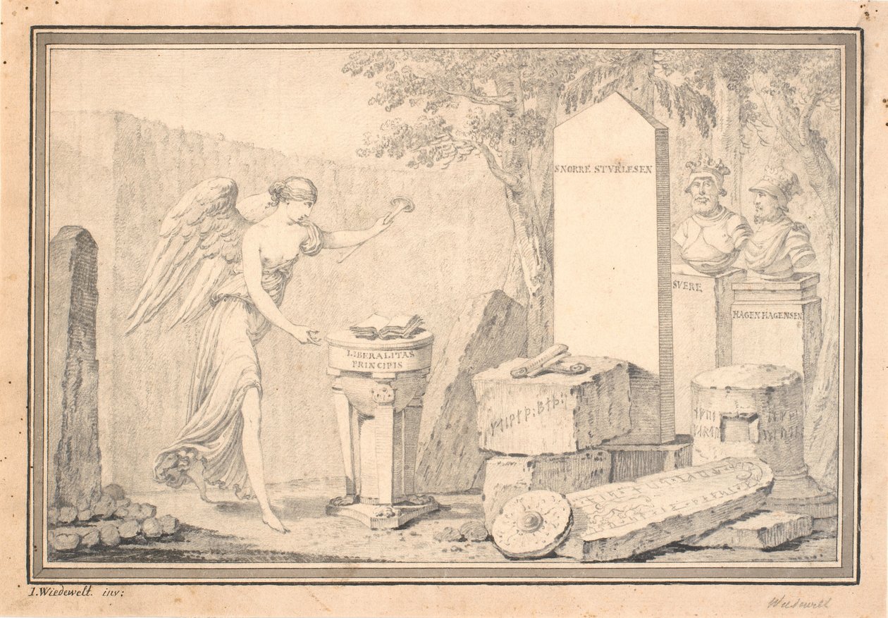Title Vignette for Snorre Sturleson: Heimskringla, Vol. I, 1778 by Johannes Wiedewelt