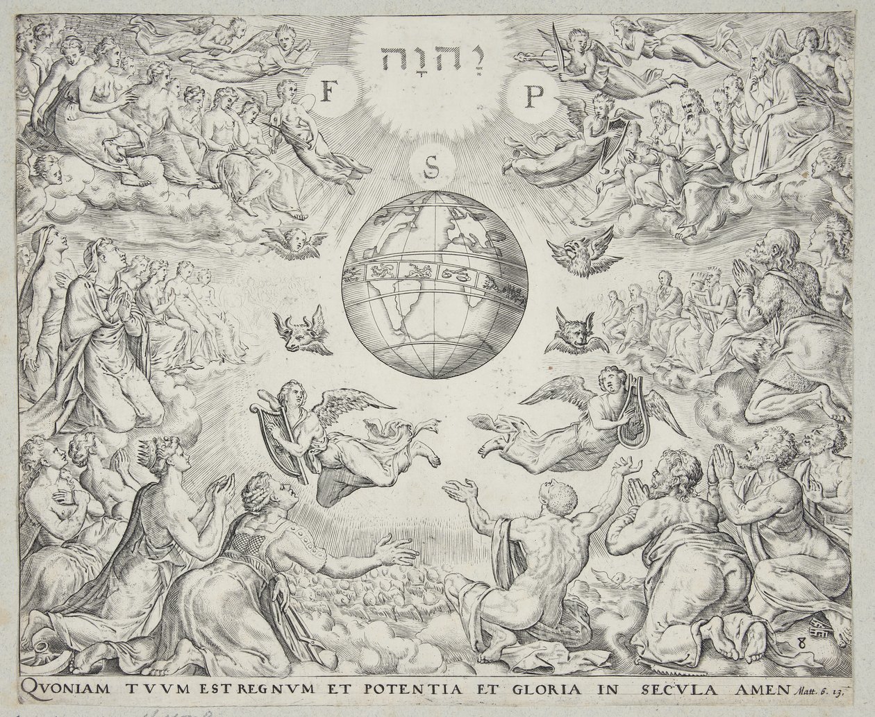 Adoration of the Trinity in heaven by Johannes Wierix